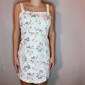 White Denim Flower Dress